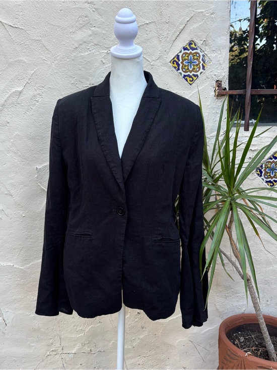 Free People Jackets & Blazers - Free People Classic Black Women's Linen Blazer Jacket